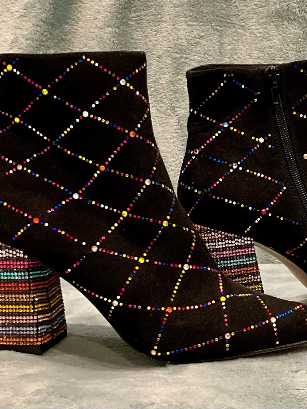 Betsy Johnson Rhinestone Ankle Boots size 7.5 NWT